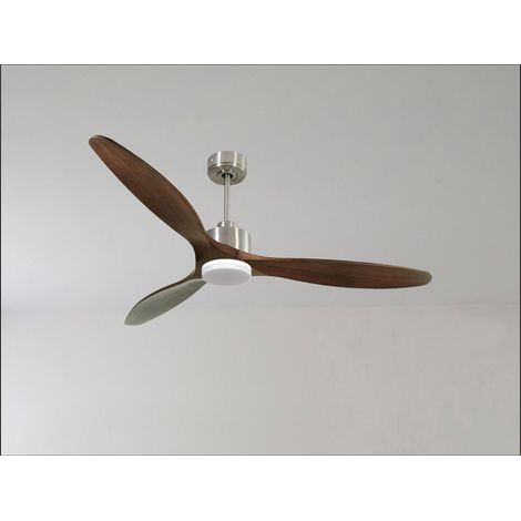Modulo Slim Ring - Super destratificateur et ventilateur DC 132 cm chrome pales bois noir idéal 26 à 40 m² (1/5)