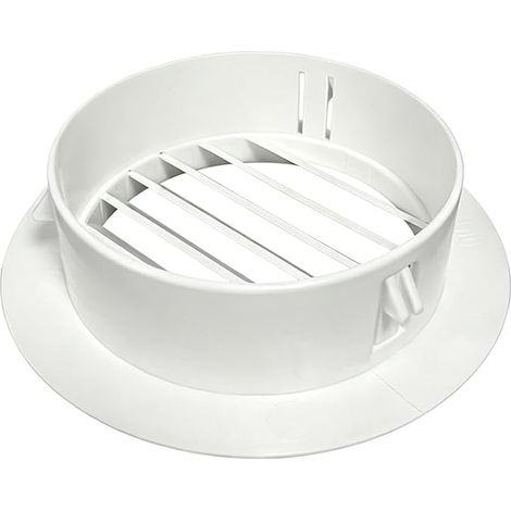 Round Air Vent Grille 100 mm VMC Double Flow Ventilation Grille Outdoor and Interior White Plastic for Wall Ceiling Registers Grills and Air Vents Home Office (1/5)
