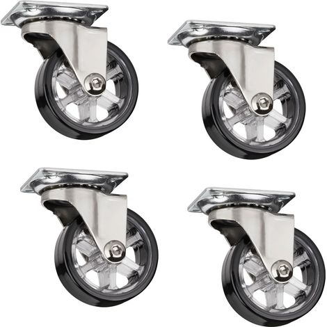 4er Set SO-TECH Design Möbelrollen RAPID Rollen-Ø 50 mm schwarz Tragkraft 35 Kg