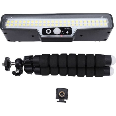 Lampe Solaire avec Détecteur de Mouvement et Support Octopus Flexible – 50 LEDs Haute Lumière pour Jardin, Fence et Camping – Lumière Douce (1 Lampe + 1 Support) (1/5)