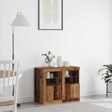 LED-Sideboard 2 pcs Altholz 41 x 37 x 67 cm Holzwerkstoff
