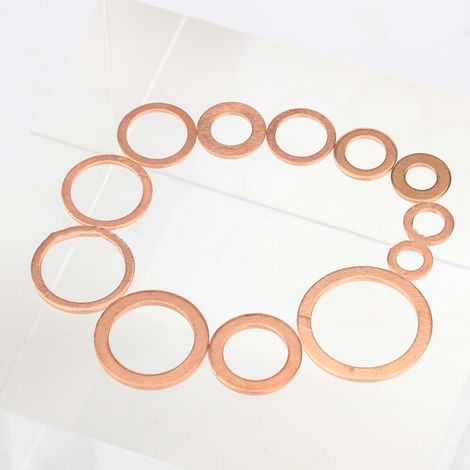Rondelle plate M5-M20, lot de 300 pièces, joint cuivre d'étanchéité, bague de scellement, coffret de rangement (1/3)