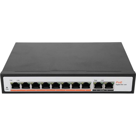 Switch Ethernet Gigabit PoE 8+2 ports 10 ports intégré pour caméra IP (prise AU) (1/5)