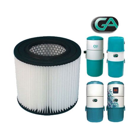 Atepac – Filtre pour aspirateur polyester lavable GA 100 – Compatible centrales GA 100, GA 200, GA 300, GA 400 – Hauteur 16,5 cm, diamètre 18,2 cm