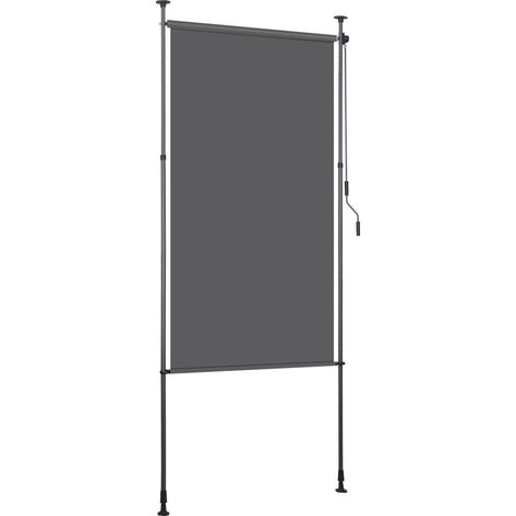 SWANEW Tenda verticale Tenda a rullo per esterni Protezione anti-UV Tenda per esterni con barre telescopiche senza foratura 120 x 270 cm Antracite (1/3)