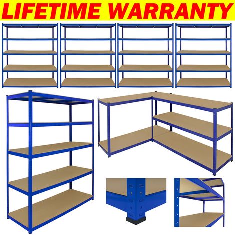 Metal Storage Shelve 5-Tier Black Adjustable Storage Shelves Heavy Duty Metal Shelves Storage Boltless Rack 875KG Capacity (175KG Per Shelf) for Workshop, Shed, Office - 180cm x 90cm x 40cm (1/5)