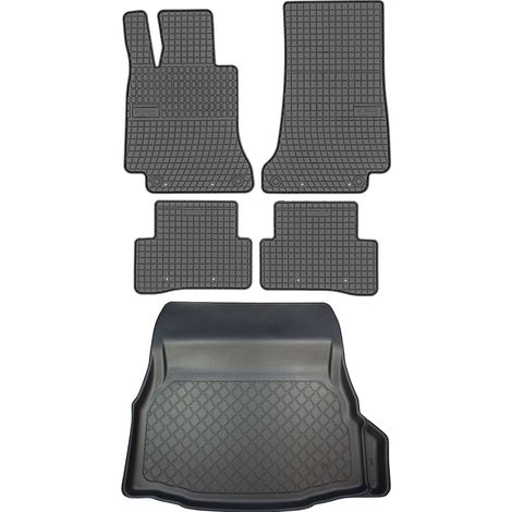 Juego de alfombrillas de goma para coche y maletero para Mercedes Clase C W205 Coupé (desde enero de 2016 hasta 2021).