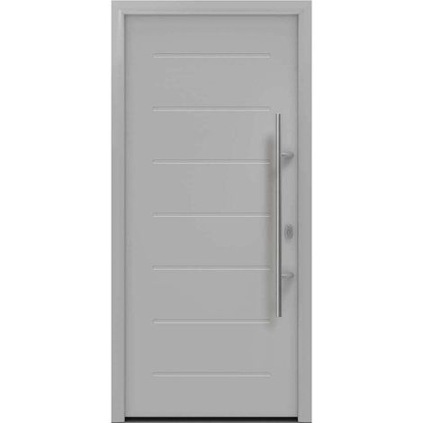Hörmann Ecostar Haustür "ISOPRO IP 015", weißaluminium matt (RAL 9006), 110 x 210 cm (B x H), DIN Rechts