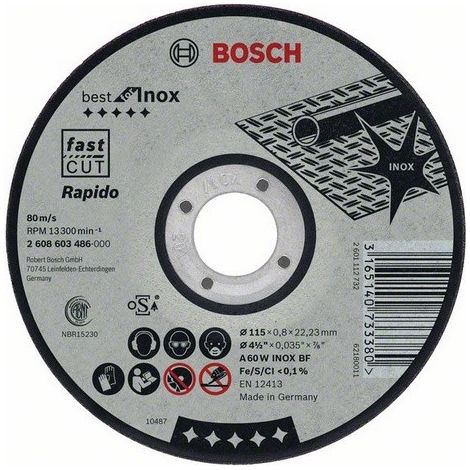 Bosch 2608603496 Disco abrasivo corte recto Best Inox 125x1,5mm