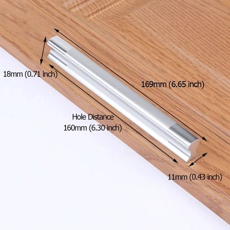 Poignées de cuisine en alliage d'aluminium (lot de 2, 160 mm), poignées de tiroir, quincaillerie moderne pour meubles (1/4)