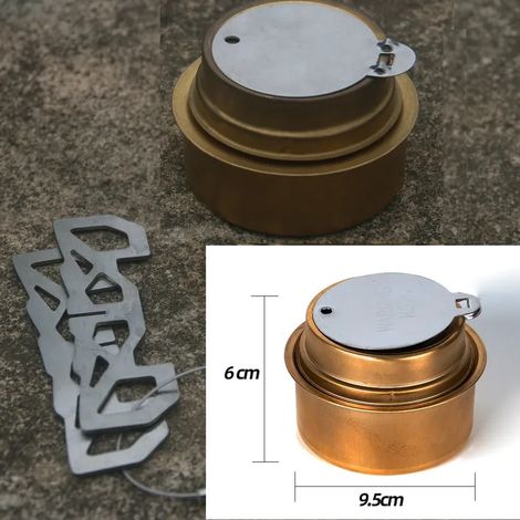 Réchaud à alcool de camping, réchaud à alcool liquide ou solide avec sac, réchaud de cuisine portable (1/5)