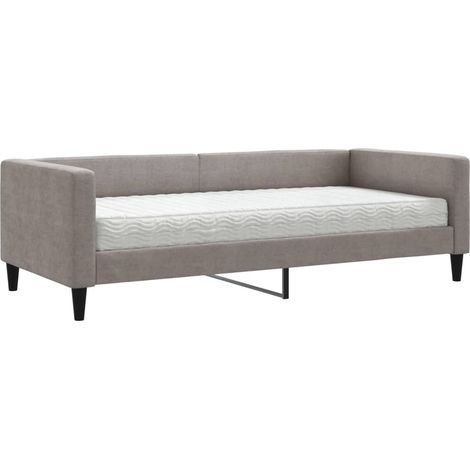 Maison Exclusive - Tagesbett mit Matratze Taupe 90x200 cm Stoff