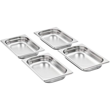vidaXL Bandejas Gastronorm 12 unidades GN 1/4 40 mm acero inoxidable (1/2)