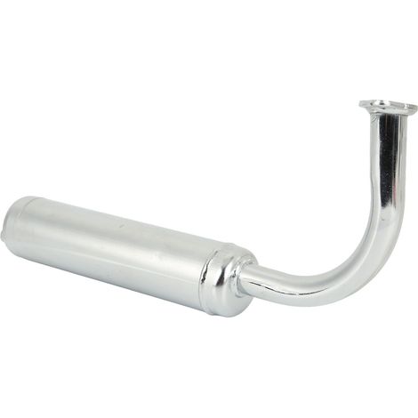 Pot d'échappement moto 40mm 49-80cc, surface anodisée argent, compatible vélo électrique 26-28 pouces et cyclomoteur (1/5)