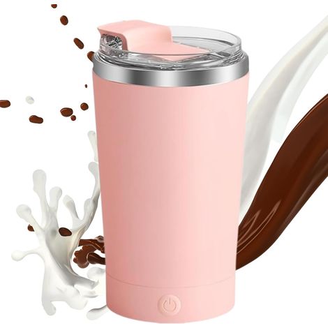 Automatischer magnetischer Kaffeebecher, 400 ml – Mixbecher mit Deckel, USB-aufladbar, tragbarer Mixbecher für Kaffee, Milch, Kakao, ideal für Reisen und mehr