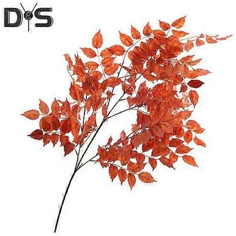 Plantes artificielles réalistes en plastique, fausse verdure, centre de table pour mariage, fête, maison ou bureau, décoration de branches et de feuilles artificielles coloréesorange (1/5)