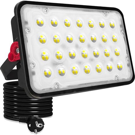 Projecteurs LED Extérieur 50W, 5000LM Spot led Extérieur IP66 étanche Projecteur Exterieur LED 6500K Blanc Froid Eclairage de Sécurité pour Jardin, Patio, Garage, Terrasse,Atelier (1/5)