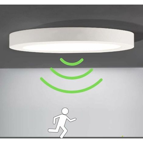 LED-Deckenleuchte mit Bewegungsmelder, automatische Beleuchtung für den Außenbereich, Balkon, Garage, Eingangsbereich, Flur, runde Leuchte, einfache Installation, 6000K Deckenlampe (1/5)