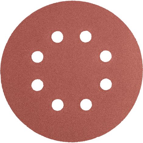 Klett-Schleifscheiben 125 mm, P240, 5 Stück, mit 8 Löchern (1/5)