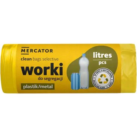 Sacs poubelle pour plastique 120 l, lot de 10, pour le tri, avec perforations