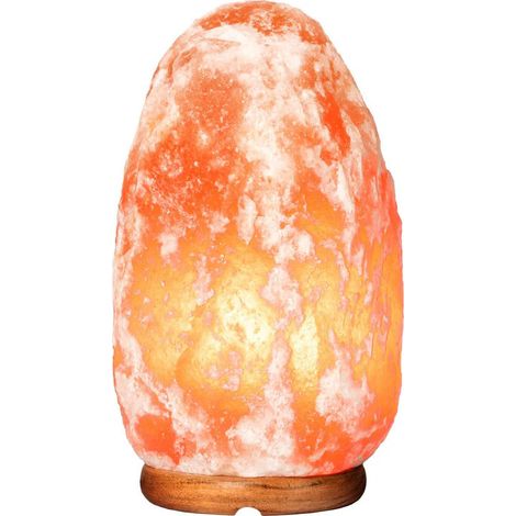 Lámpara de Sal Rosa del Himalaya General Trade 5-7 Kg Regulable E14 15W Base de Madera