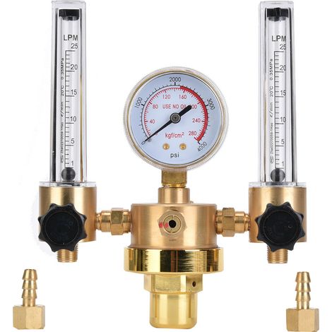 Régulateur d'argon à Double Tube, débitmètre, réducteur de pression de gaz, filetage mâle G5/8 pour le soudage (1/5)
