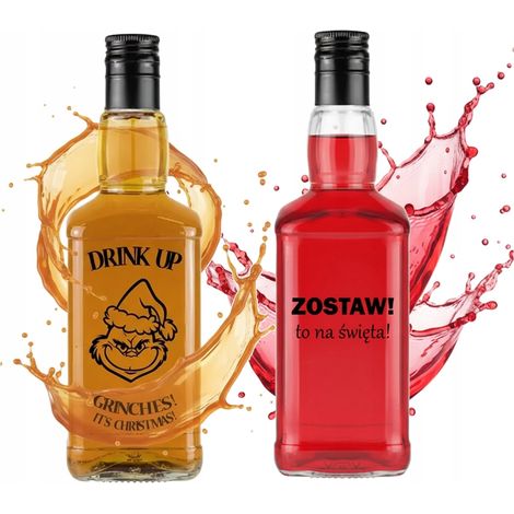 Bottiglia natalizia Daniel da 500 ml con stampa per Whisky Brandy Tintura 0,5 l (1/5)