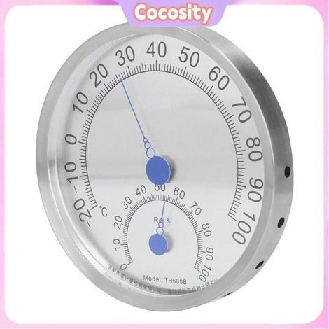 Thermomètre mural - COCOSITY - Rond - Étanche - Sans piles - Coque inox & cadran alliage de magnésium (1/5)