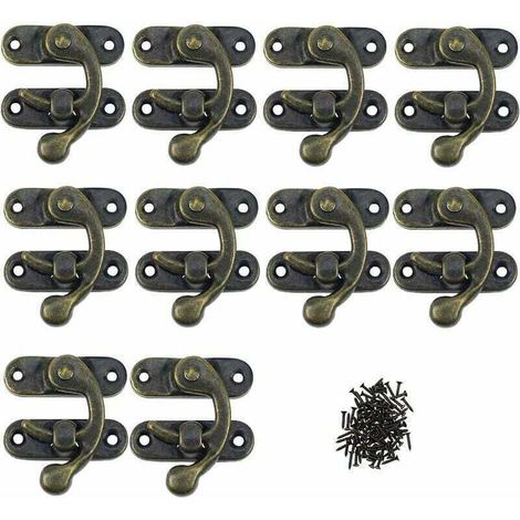 Loquet et targettefermeture d'album Scrapbooking 12 Pack Fermoir Loquets de Solide en Métal Charnières des Petits Coffrets en Bois Antique Boucles pour des Boites à Bijoux Fermetures de Esthétiques (1/4)