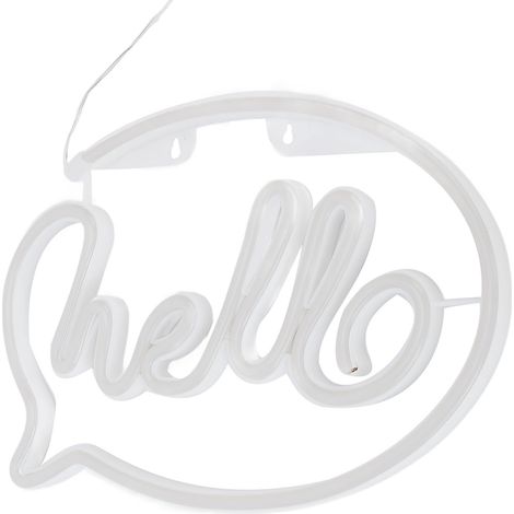 Hallo Neon LED-Licht, dekorative Hallo-Lampe für Partys, Kinderzimmer, Schlafzimmer, Wohnungen, USB- oder batteriebetrieben (Batterien nicht im Lieferumfang enthalten) (1/5)