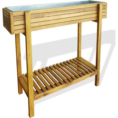 Arriate de madera maciza de acacia y zinc