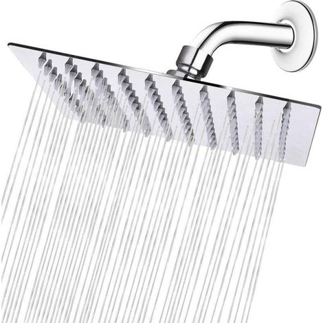 Pommeau de douche Cube enduit, salle de bains, douche mince de pluie en acier inoxydable pressurisé de 8 pouces (1/4)