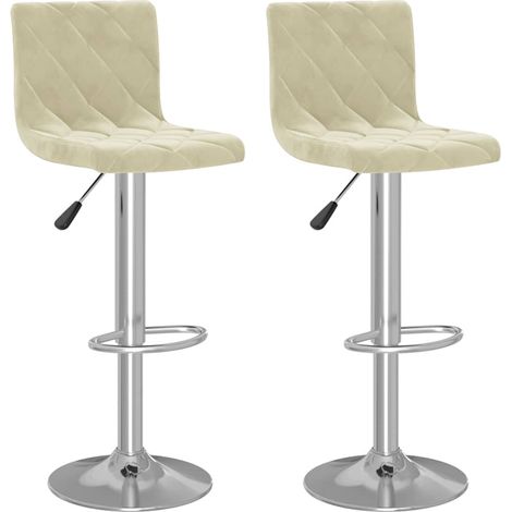 Maison Exclusive - Sedie da Bar 2 pz Crema in Velluto (1/5)