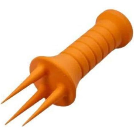 Ergonomische, 3D-gedruckte Gartengabel – 2er-Set, orange, zum Jäten und Bodenauflockern.