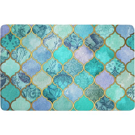 Tapis antidérapant absorbant motif géométrique pour salle de bain cuisine (2) (1/5)