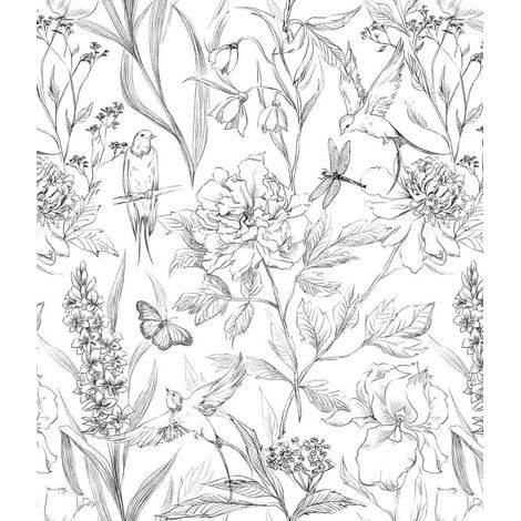 Papier Peint Autocollant, Fleuri, Feuilles, 44cmX1000cm, Auto adhésif, Imperméable, DéCoratif, Pour Meuble Decoratif Salon Salle De Bain Chambre Armoire Porte Murale (1/5)
