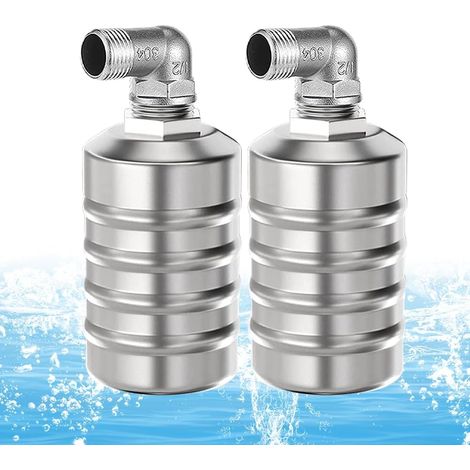 1/2" Vanne à Flotteur Automatique, Vanne De Contrôle Automatique du Niveau d'eau avec 2 bandes d'étanchéité,Flottante Flotteur Niveau Eau Robinet Acier pour Réservoirs D'Eau, Piscines(type B, 1/2") (1/5)