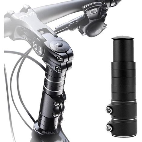 Fahrradlenkererhöhung, höhenverstellbare Lenkerverlängerung aus Aluminiumlegierung, kompatibel mit Mountainbikes (schwarz)