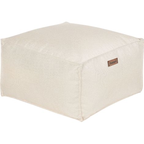 Pouf de Type Ottoman de Forme Rectangulaire 50 x 50 x 30 cm en Coton Noir et Blanc avec Motif Traditionnel pour Salon ou Chambre Beliani