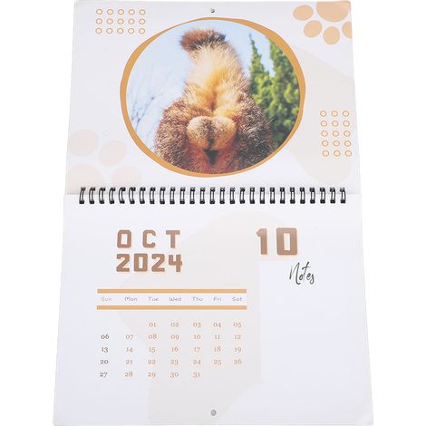 Calendrier humoristique de 12 mois avec un motif de fesses de chat, 1924, pour la chambre et le bureau. (1/5)