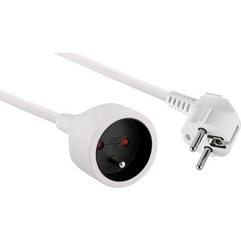 10148023J Rallonge Prolongateur électrique 5 m 16A - section 3G1,5 mm2 blanc (1/4)