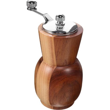 Moulin à poivre manuel, bois et inox, à manivelle (1/5)
