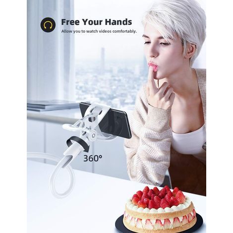 Handyhalterung – flexible Halterung – kompatibel mit Smartphones und Desktop-Computern von 4 bis 7 Zoll – verstellbarer Arm und rutschfester Fuß – einfach zu installieren und zu bedienen – Unterstützu (1/5)