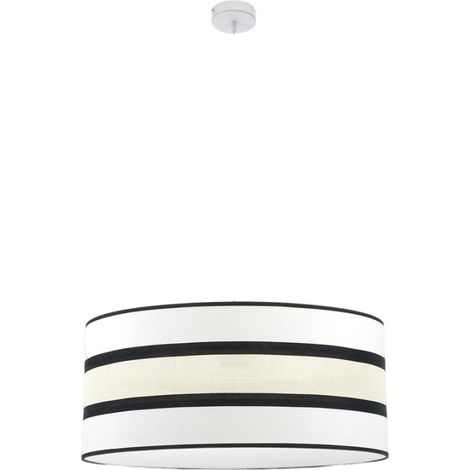 FABRILAMP Suspension avec abat-jour Karla 3 lumières Blanc/beige (1/2)