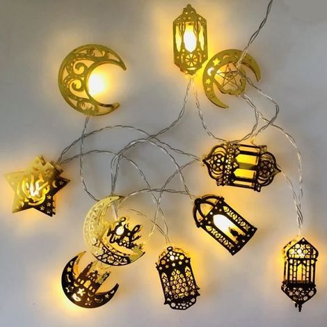 1.65m Moon Star Led Guirlandes EID Mubarak Ramadan Décorations Pour La Maison Islam Musulman Événement Fête Objet Décoratif (1/4)
