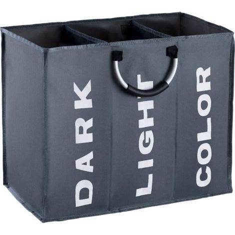 Sac a Linge,Panier à Linge Pliable Sac de Rangement avec Poignée Corbeilles pour Linge sale 80L Vêtements, 603249cm,Gris foncé (1/4)