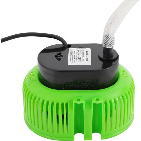 Pompe de couverture de piscine, 75 W, 3000 l/h, avec câble de 7,5 m et 3 sorties, pour piscine, bassin, aquarium (vert) (1/5)