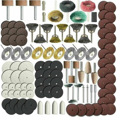 [JAMAIS UTILISÉ]Ensemble de 337 accessoires pour outil rotatif, compatible avec les tiges de 1/8 pouce, pour le meulage, le ponçage et le polissage des métaux.