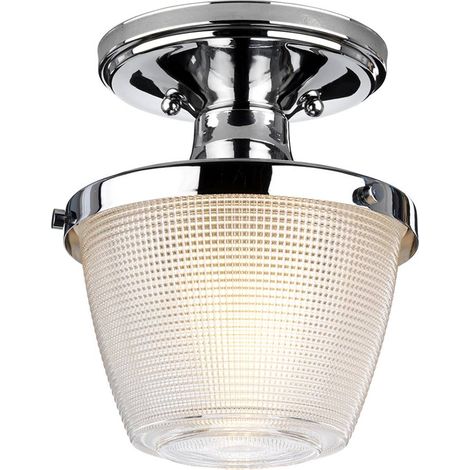 Elstead Dublin Semi-plafonnier à 1 lumière, chrome poli, IP44, E27 (1/5)
