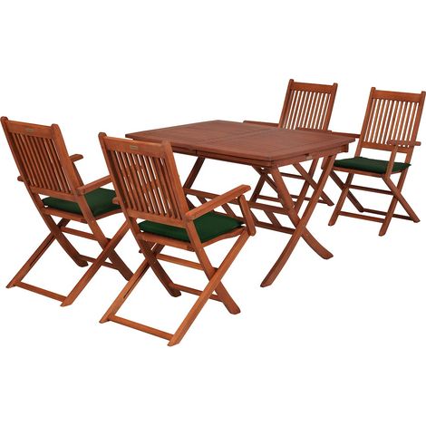 Rio Set 9tlg Eucalyptus Klapptisch 110 (160) x 90 cm